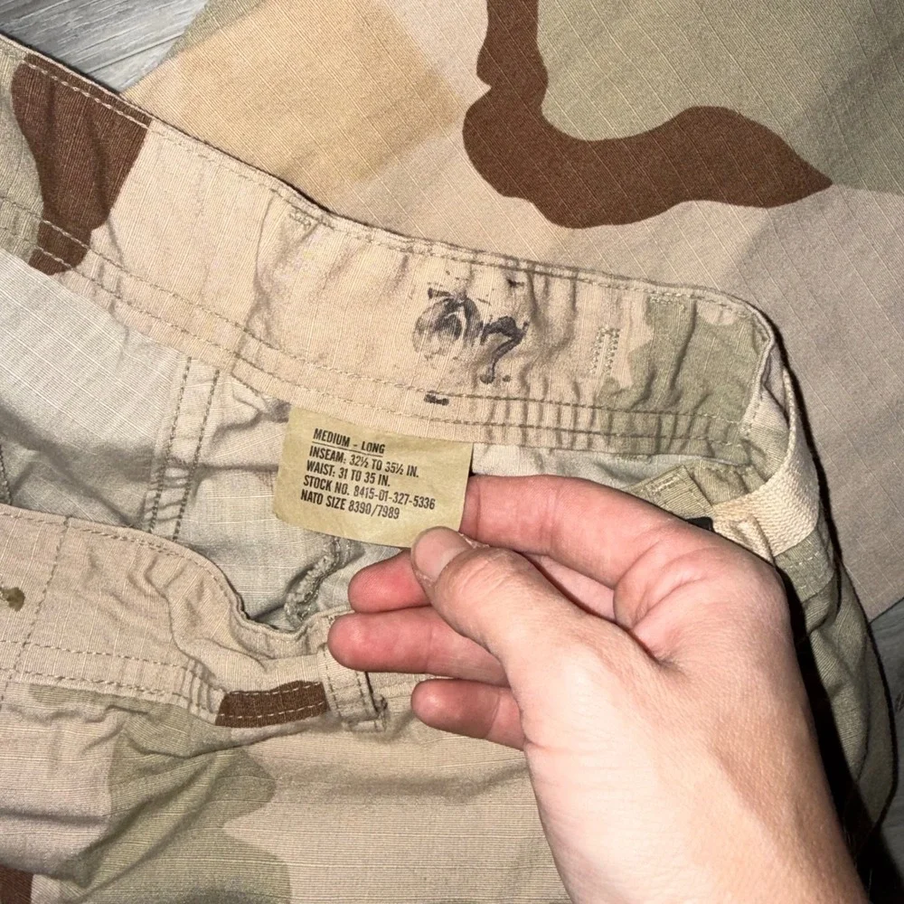 2X USGI 3 Color Desert Camo Combat Pants Medium Long Ripstop 8415-01-327-5336